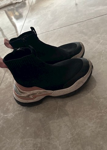 Siyah Örgü Dolgu kız çocuk Spor Ayakkabı - Görsel 3