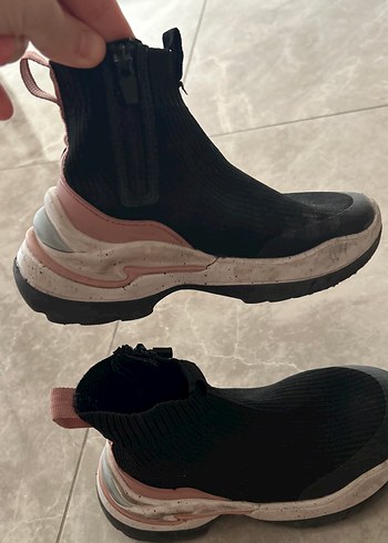 Siyah Örgü Dolgu kız çocuk Spor Ayakkabı - Görsel 5