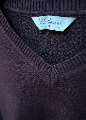 Erkek Mor V Yaka Pamuklu Triko Kazak - Görsel 2