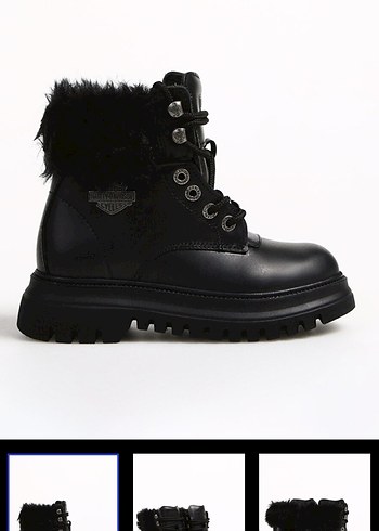 Siyah Kürklü Platform Topuklu Goth Bot - Görsel 2