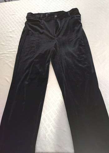 Siyah Parlak Süet Düğmeli Erkek Pantolon - Görsel 2