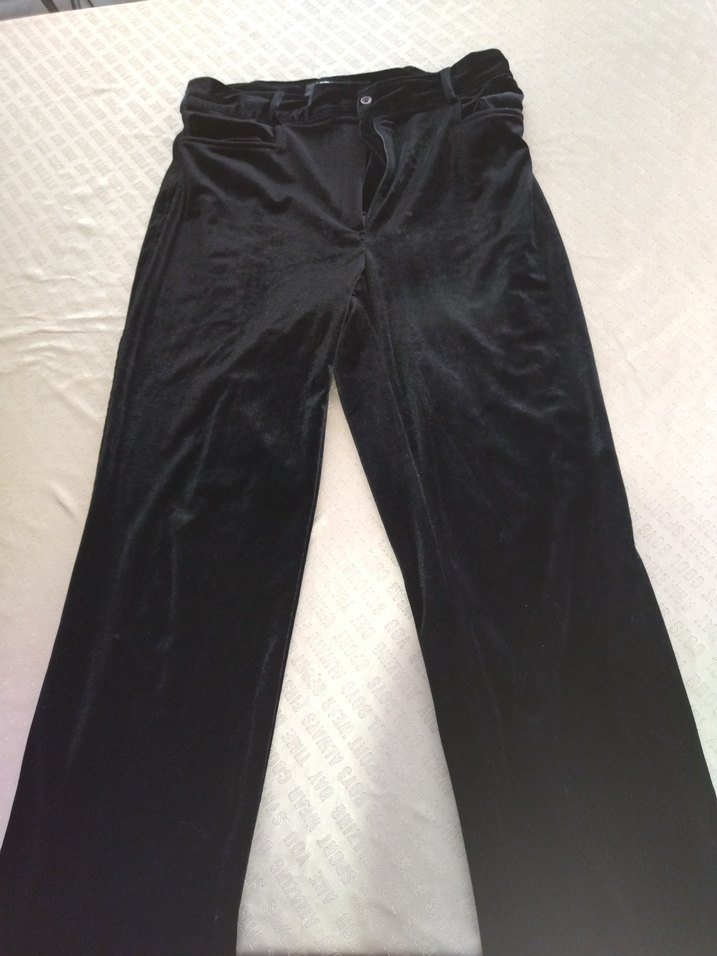 Siyah Parlak Süet Düğmeli Erkek Pantolon - Görsel 2