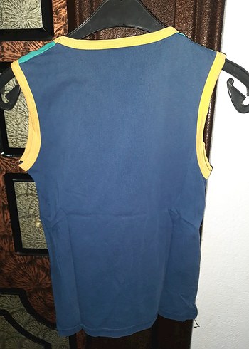 Erkek Çocuk Mavi Baskılı Kolsuz Tişört - Görsel 5