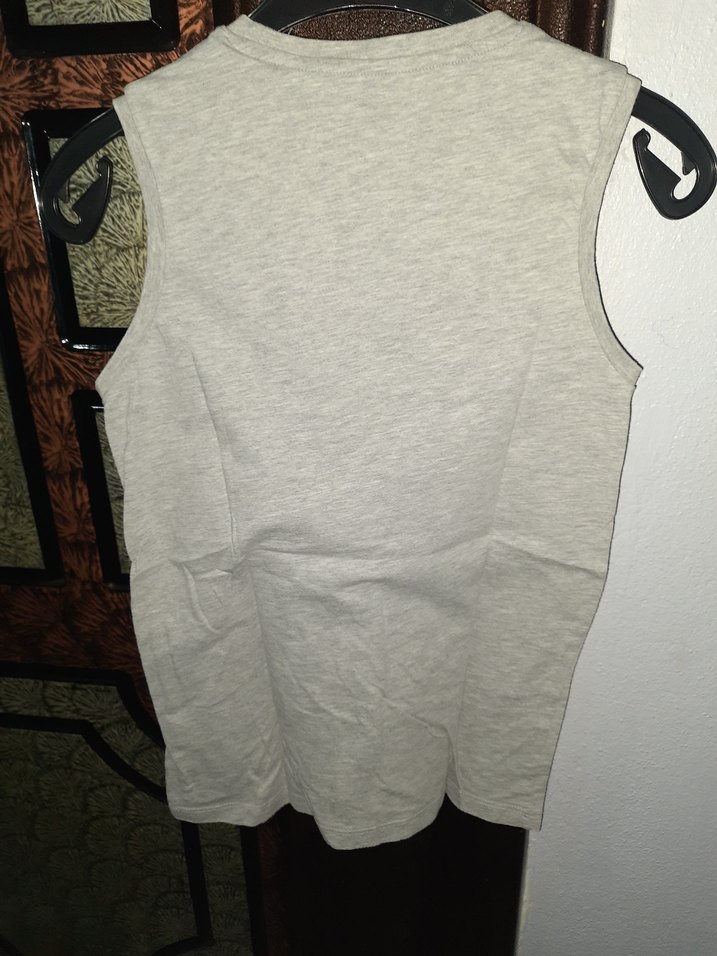 Gri Erkek Çocuk Kolsuz Baskılı Tişört - Görsel 4