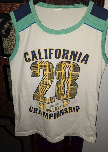 Erkek Çocuk Beyaz Baskılı Kolsuz Tişört - Görsel 2