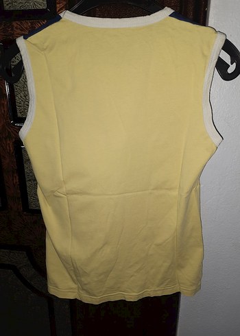 Erkek Sarı Baskılı Kolsuz Tişört - Görsel 2