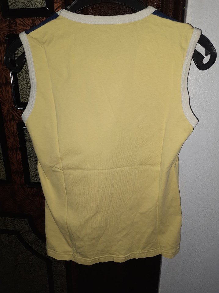 Erkek Sarı Baskılı Kolsuz Tişört - Görsel 2