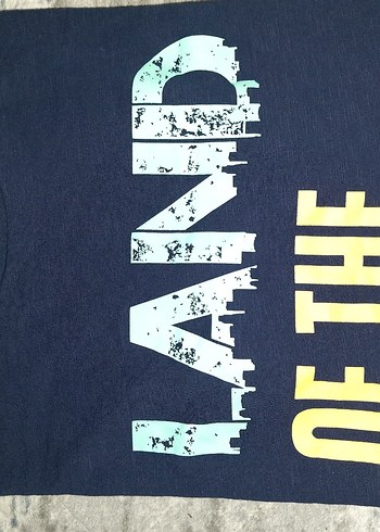 Erkek Mavi Baskılı Kısa Kollu Denim Tişört - Görsel 8