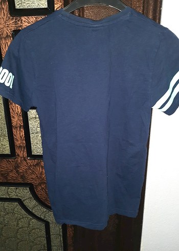 Erkek Mavi Baskılı Kısa Kollu Denim Tişört - Görsel 4