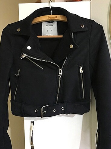 m Beden Pull&bear nubuk siyah ceket