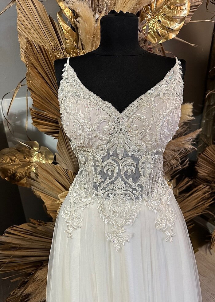 Özel dikim beyaz abiye/gelinlik - Görsel 3