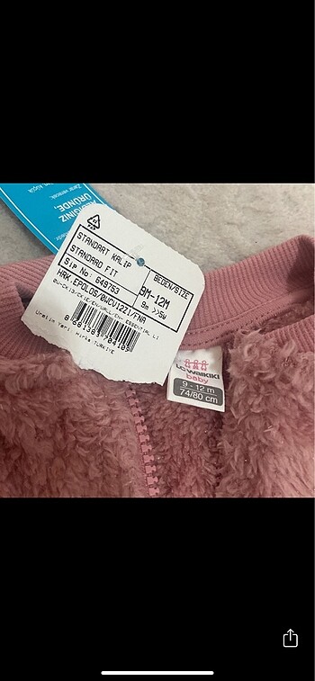 LC Waikiki 9-12 ay bebek etiketli ceket