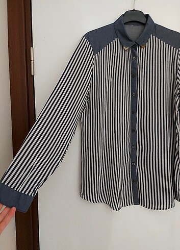 l Beden lacivert Renk Lacivert çizgili gömlek