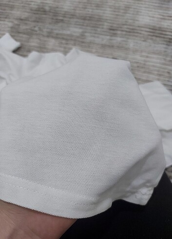 7 Yaş Beden beyaz Renk kısa kol yakalı sweatshirt