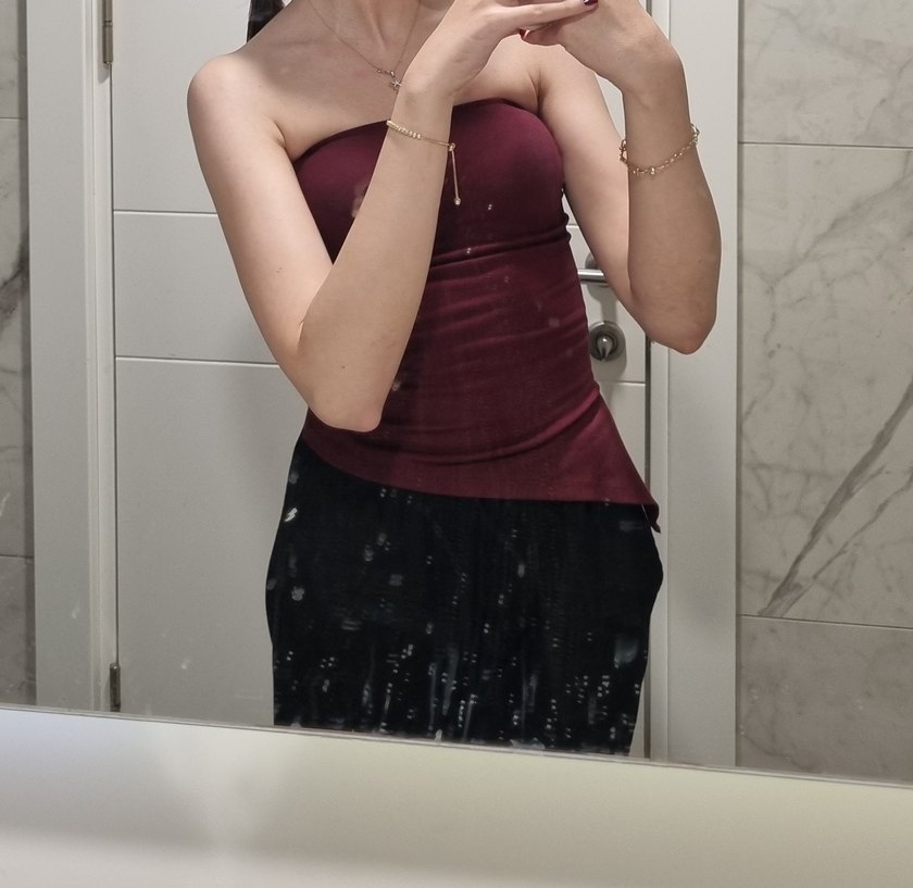 Bordo Straplez Üst - Görsel 3