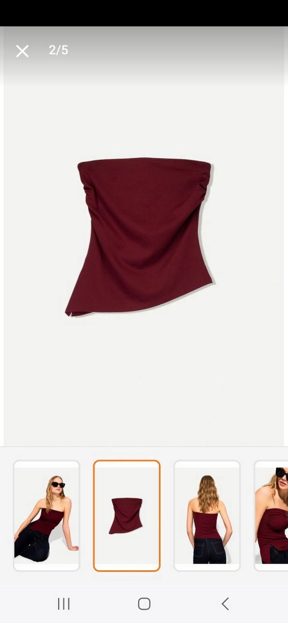 Bordo Straplez Üst - Görsel 2