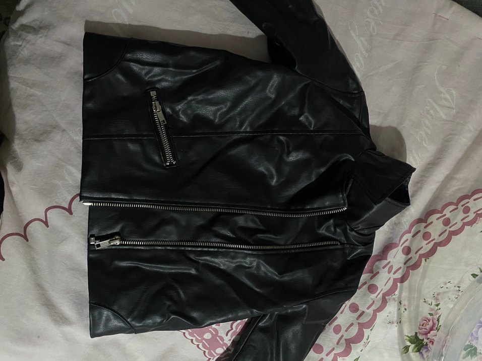 Siyah Deri Biker Ceket 3 - 4 Yaş - Görsel 2