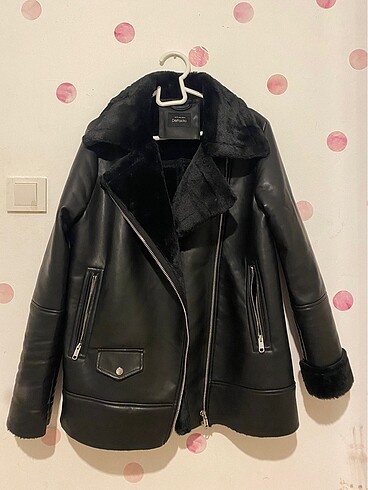 Yünlü biker mont