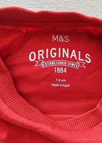 Marks & Spencer MARKS&SPENCER 7-8 Yaş. Kırmızı Baskılı Erkek Çocuk Tişörtü