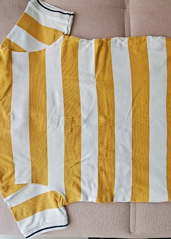Benetton BENETTON 8-9 Yaş 140 Cm.Erkek Çocuk Sarı Çizgili Polo Tişört