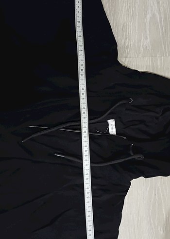 Kadın kısa kol kapüşonlu kadife triko - Görsel 2