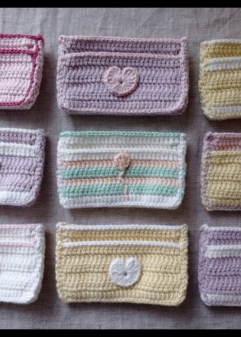 El Örgüsü Kadın Cüzdanı - Çok Renkli 2 Bölmeli - Görsel 5