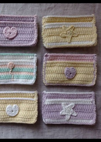 El Örgüsü Kadın Cüzdanı - Çok Renkli 2 Bölmeli - Görsel 4