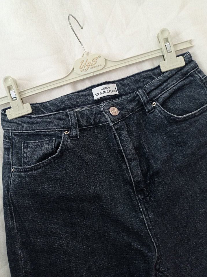 Kadın Koyu Gri Jean - Görsel 5