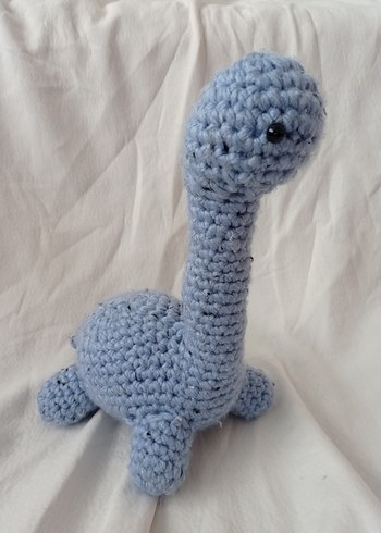 Mavi Örgü Dinozor Peluş Oyuncak 33-34 cm - Görsel 3