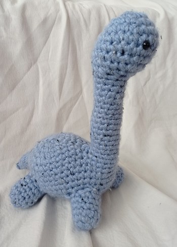 Mavi Örgü Dinozor Peluş Oyuncak 33-34 cm - Görsel 2