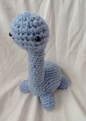 Mavi Örgü Dinozor Peluş Oyuncak 33-34 cm - Görsel 4