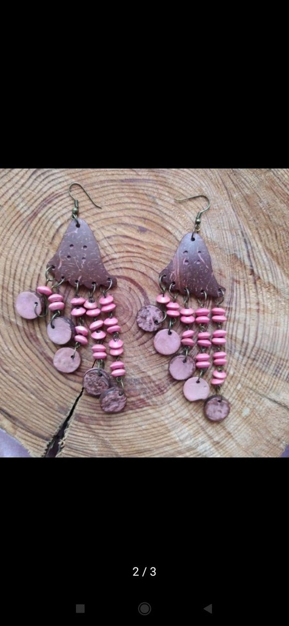 Pembe Boncuklu Bohem Küpe - Görsel 2