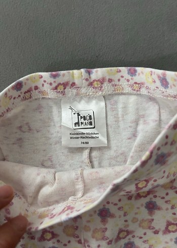 Kız Çocuk Desenli Pamuklu Tayt Seti - Görsel 2