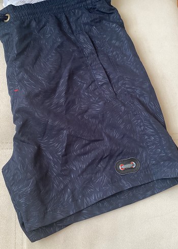 Düğmeli Erkek Mini Mayo Şort Gri Mavi - Görsel 3