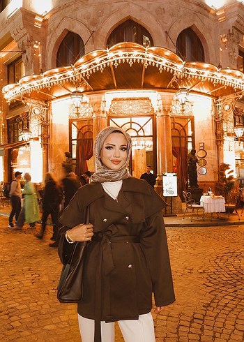 Kemerli Uzun Camel Kadın Trençkot scuba