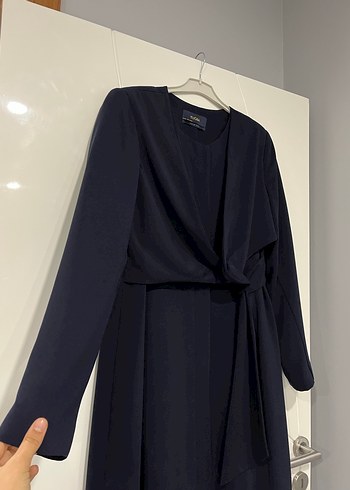Lacivert Uzun Kollu Kadın Elbise - Görsel 5