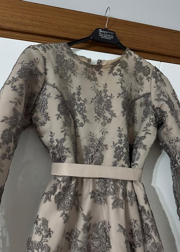 Dantel Detaylı Uzun Kollu Vintage Elbise - Görsel 6