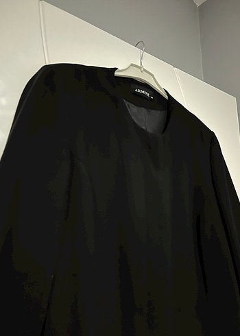 Armine Siyah Midi Kadın Ceket - Görsel 4