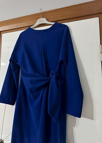 Kadın Mavi Uzun Drapeli Elbise - Görsel 4