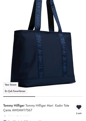 Tommy Hilfiger Tommy Hilfiger Mavi Kadın Tote Çanta