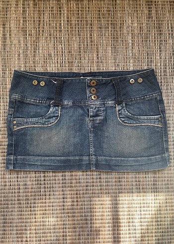 Kadın Kot Mini Etek Mavi vintage zara