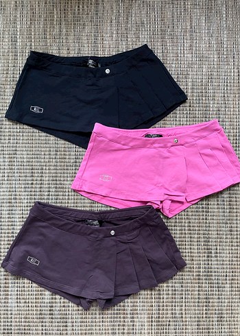 Pembe Pilili micro mini Spor şort Etek