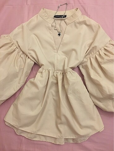American Vintage Krem y2k coquette salaş bluz