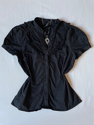 m Beden Y2K victorian goth bluz gömlek