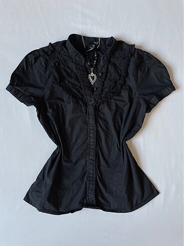 m Beden beyaz Renk Y2K victorian goth bluz gömlek