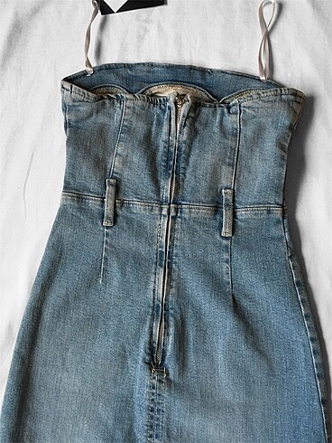 xs Beden mavi Renk Pull and bear kot elbise midi