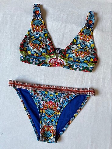 xs Beden Desenli bikini takımı