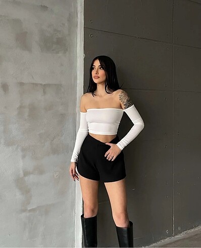 xs Beden Kolluklu crop