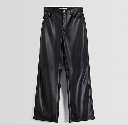 xs Beden siyah Renk Bershka deri pantolon