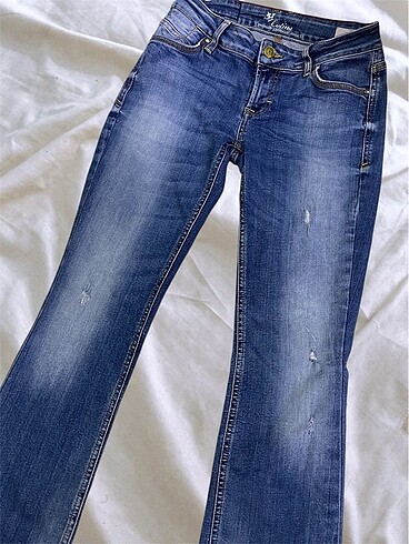 xs Beden lacivert Renk Y2K bootcut jean